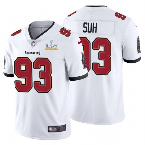 Men's Tampa Bay Buccaneers #93 Ndamukong Suh White NFL 2021 Super Bowl LV Limited Stitched Jersey Men's Tampa Bay Buccaneers #93 Ndamukong Suh White NFL 2021 Super Bowl LV Limited Stitched Jersey